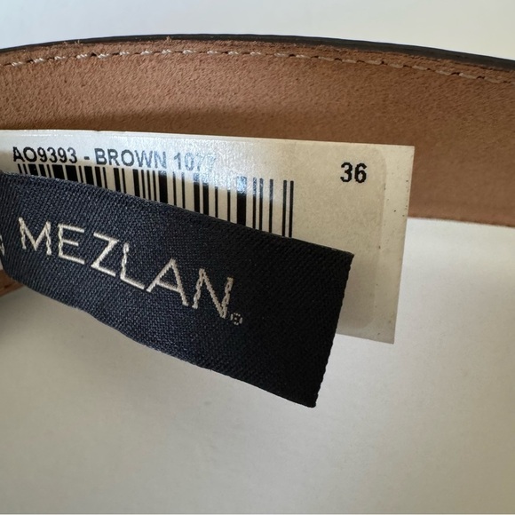 New Mezlan Men's Brown Leather Belt Made in Spain Size 36 - Picture 10 of 10